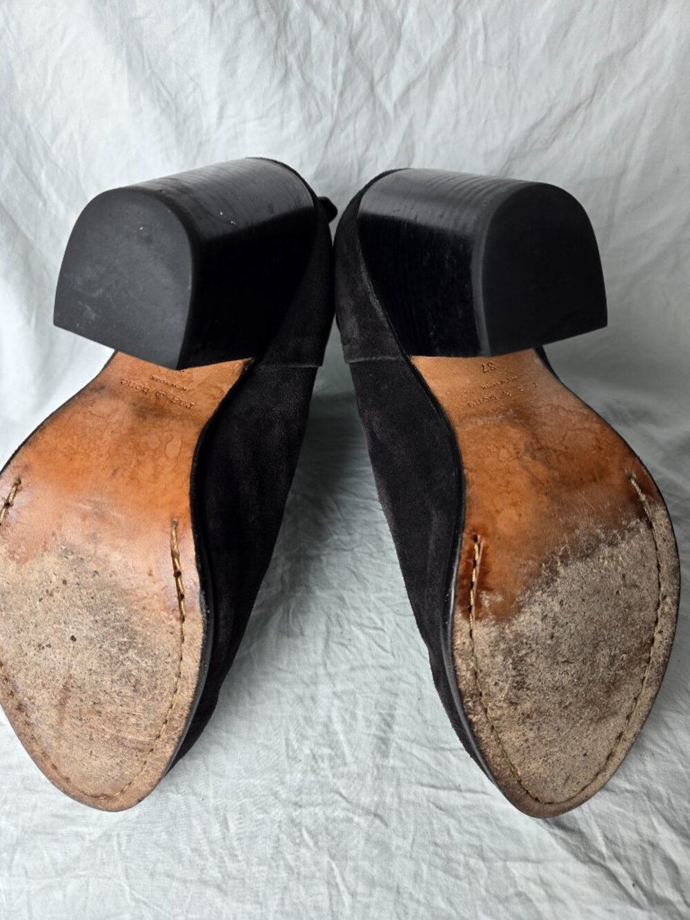 Rag & Bone Newbury Suede Ankle Boots Asphalt Made in Italy EU 37 (~US 6.5-7) - Picture 9 of 12